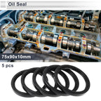 Set of 5 Oil Seal Rotary Shaft Seal Nitrile Rubber 75x90x10mm