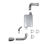 2.5" Single Exhaust Kit for Jeep Wrangler (2018–2025) - 2 Chamber, Double Wall Tip