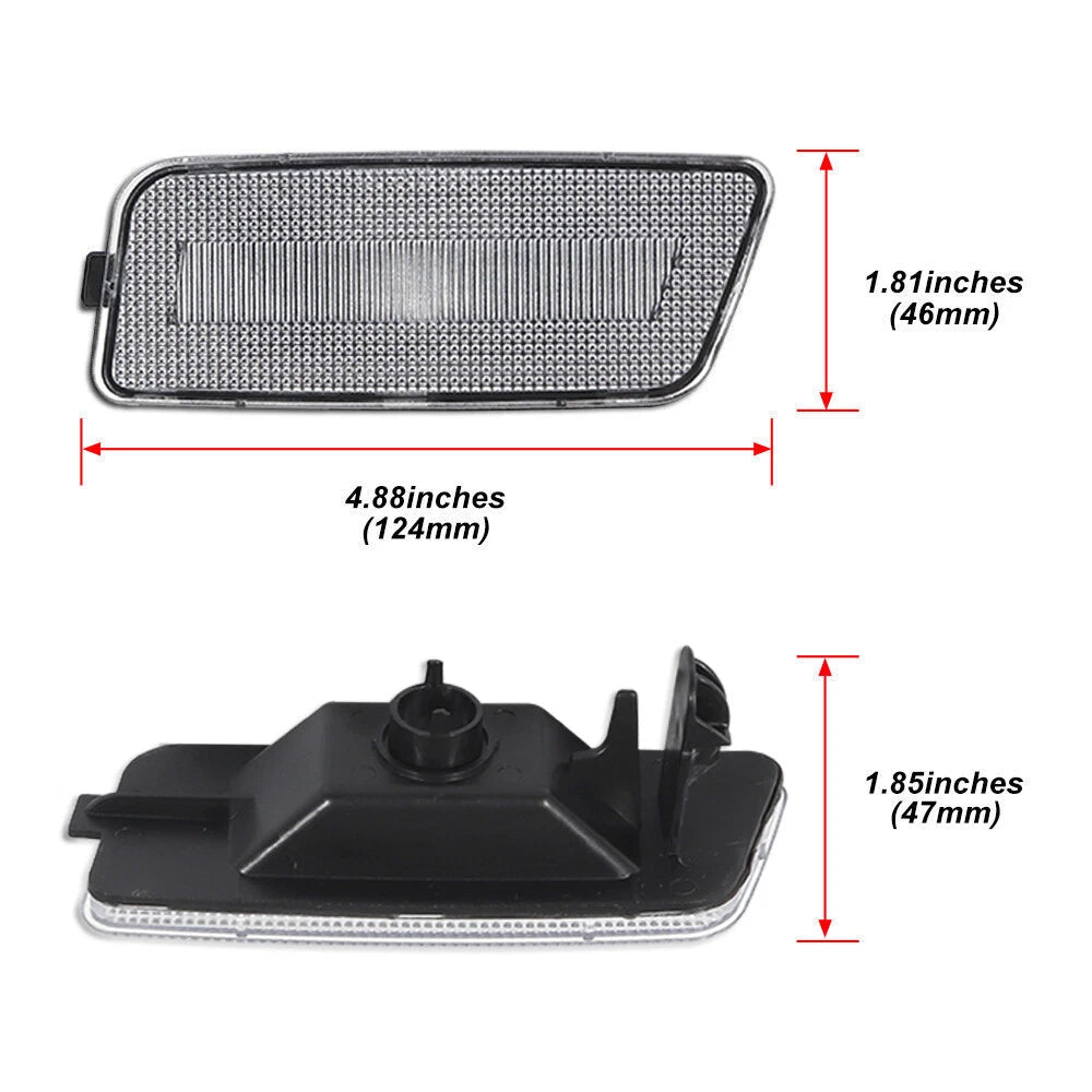 2X Clear Lens Front Bumper Side Marker Lights for VW MK6 Golf GTI (2010–2014)