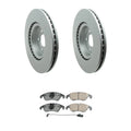 Set of 4 Hella Front Rotors & Akebono EURO Ceramic Brake Pads for Audi A6 Quattro, Q5, S4