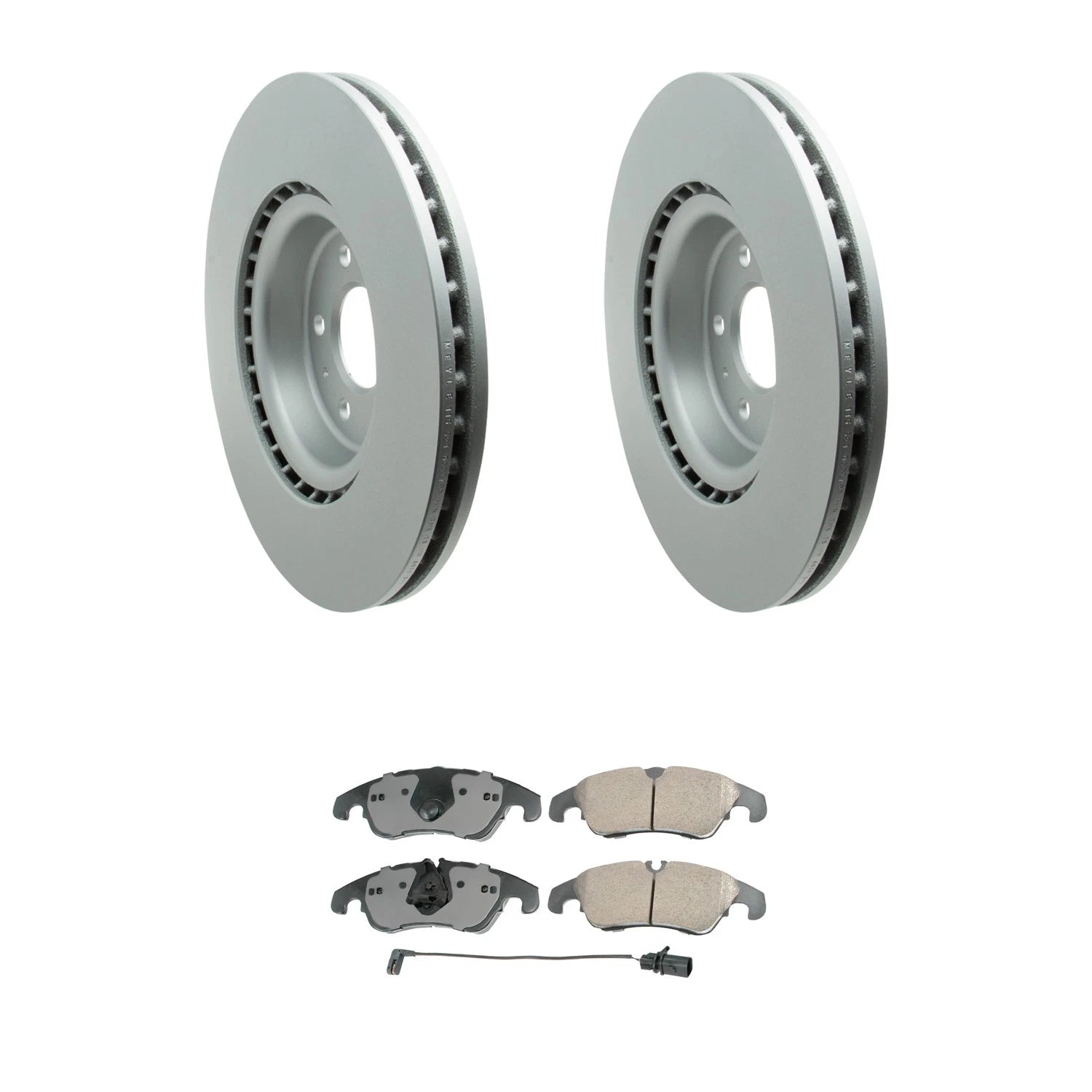 Set of 4 Hella Front Rotors & Akebono EURO Ceramic Brake Pads for Audi A6 Quattro, Q5, S4