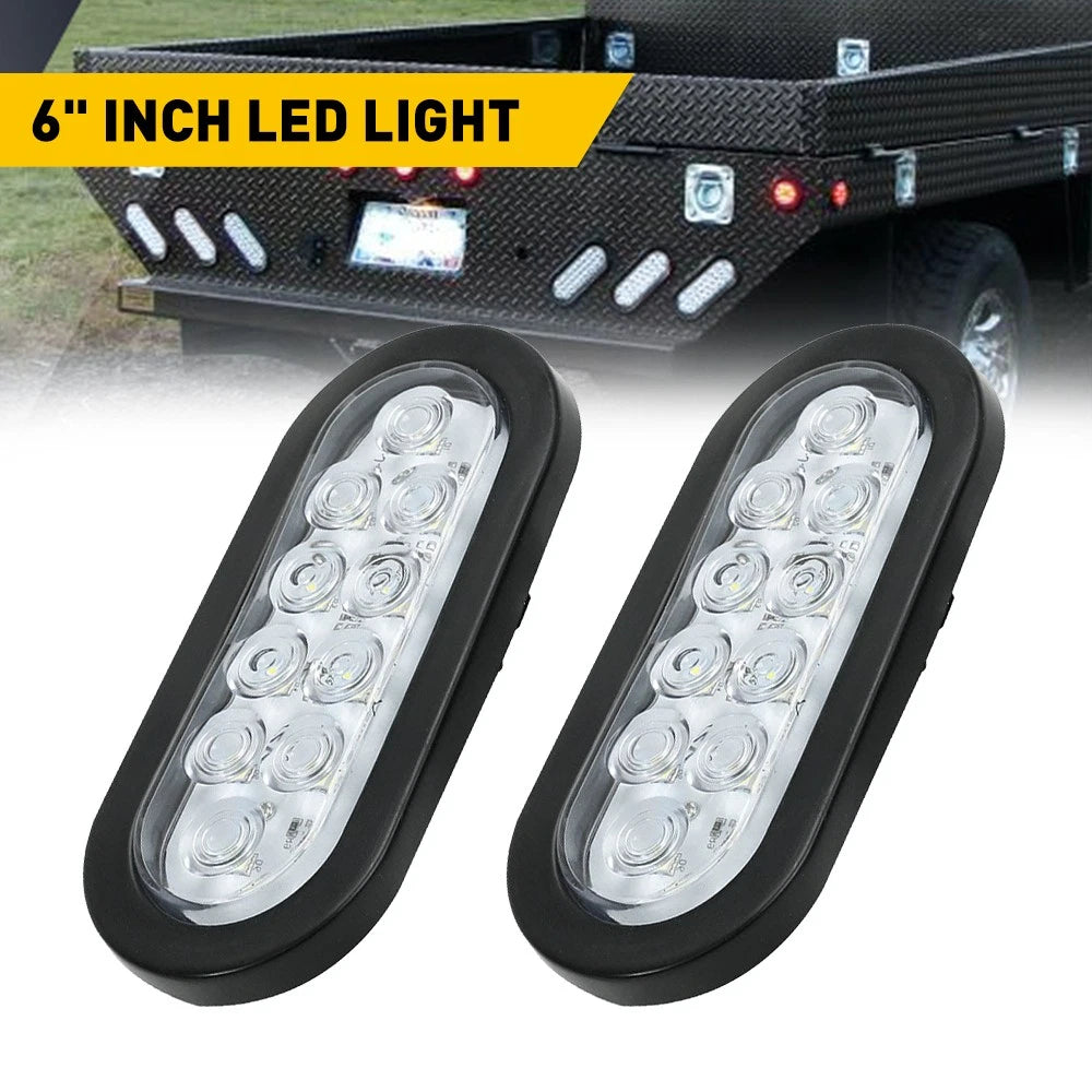 2X 6" Oval LED Trailer Truck Reverse Back-Up Tail Lights for Various Models (YYYY–YYYY)