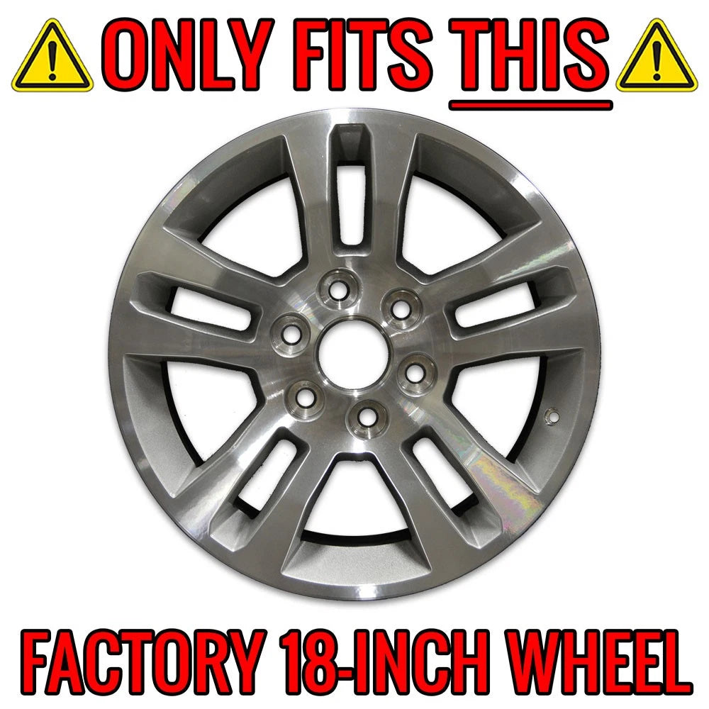 Wheel Skins Hub Caps Gloss Black 18 Inch for Chevy Silverado Tahoe (2014–2020)