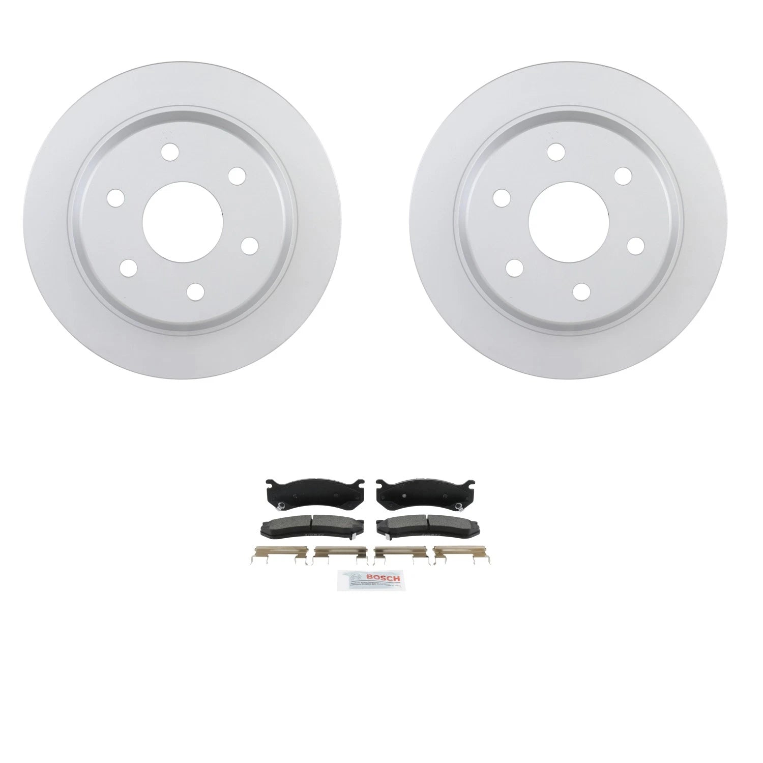 Bosch Rear Disc Brake Rotors & Ceramic Brake Pads Kit for GMC Sierra 1500, Tahoe (2014–2019)