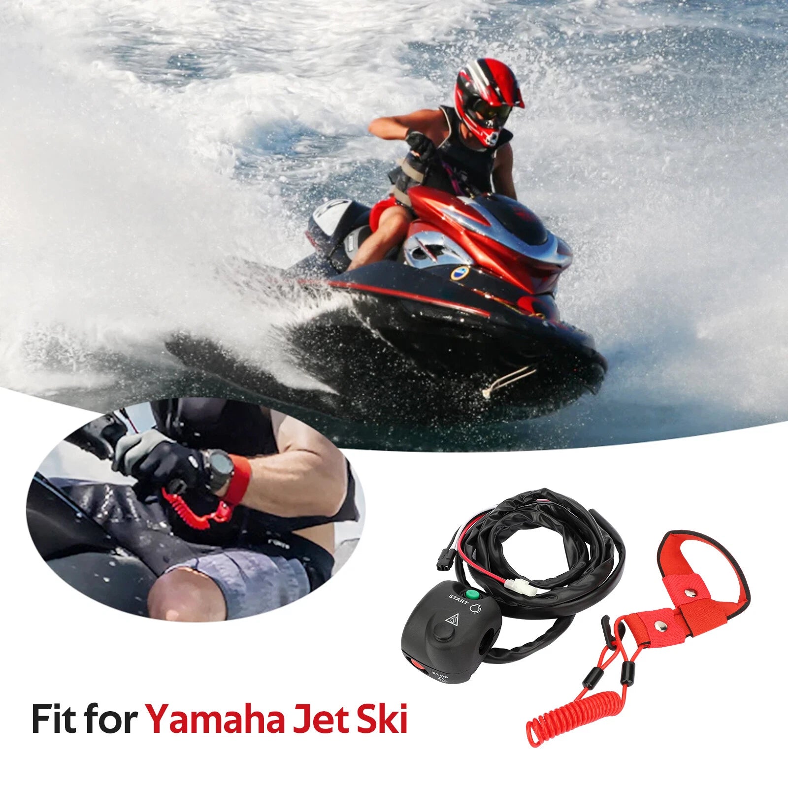 Start Stop Kill Switch Box & Lanyard for Yamaha SJ650 SJ700 (1990–1997)