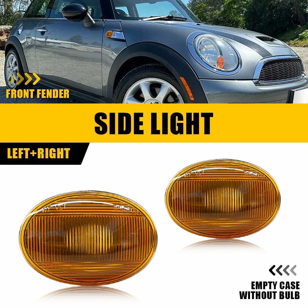2X Amber Front Side Marker Light Housing for Mini Cooper R55 R56 R57 R58 (2005–2015)