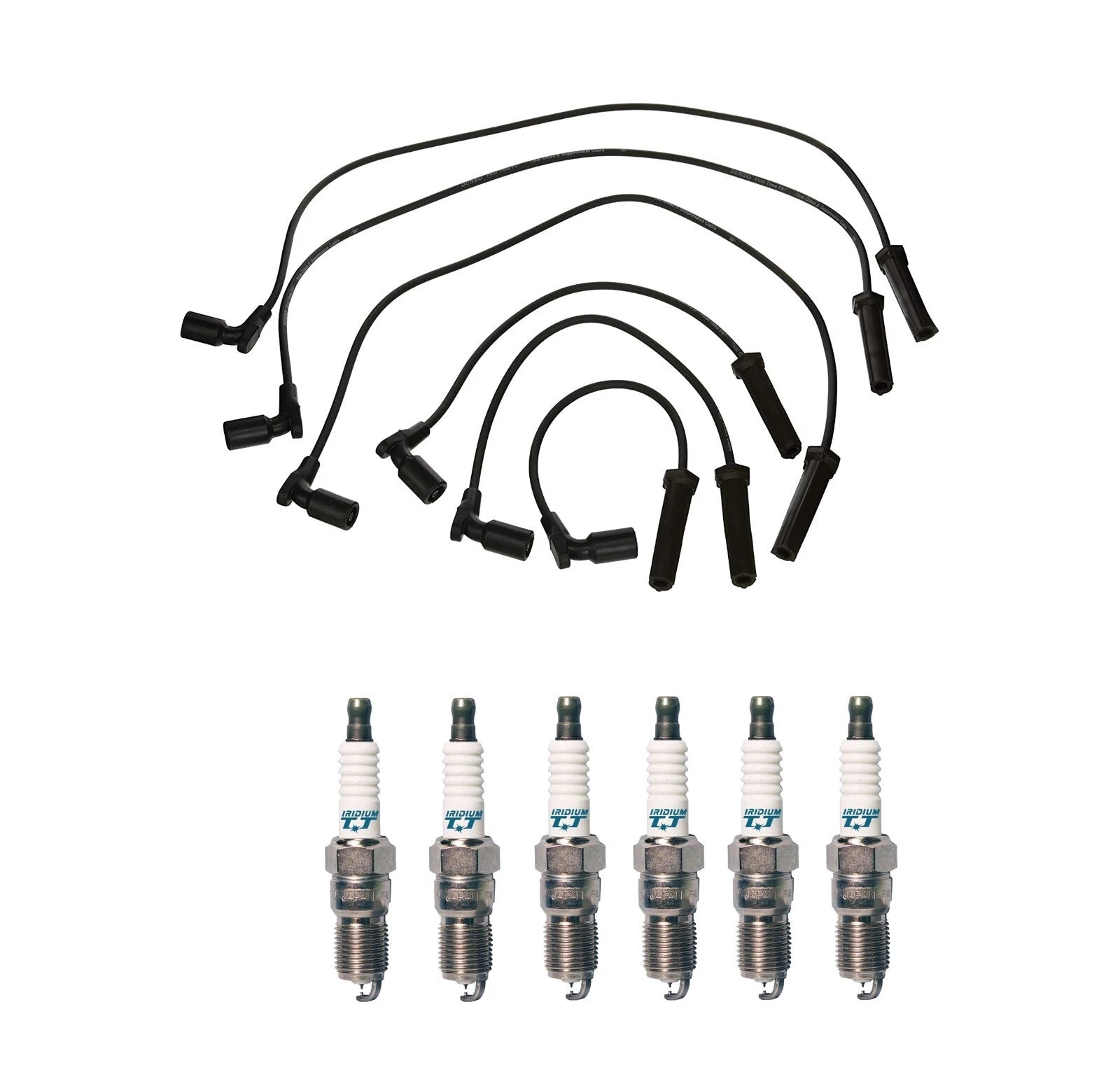 Denso Wire Set & 6 Iridium TT Spark Plugs for Buick Chevy Pontiac V6