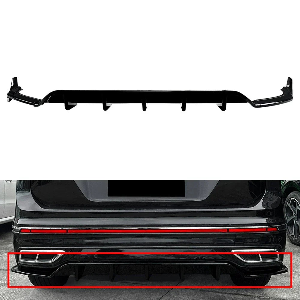 Glossy Black Rear Bumper Splitter Lip for VW Tiguan (2021-2023)