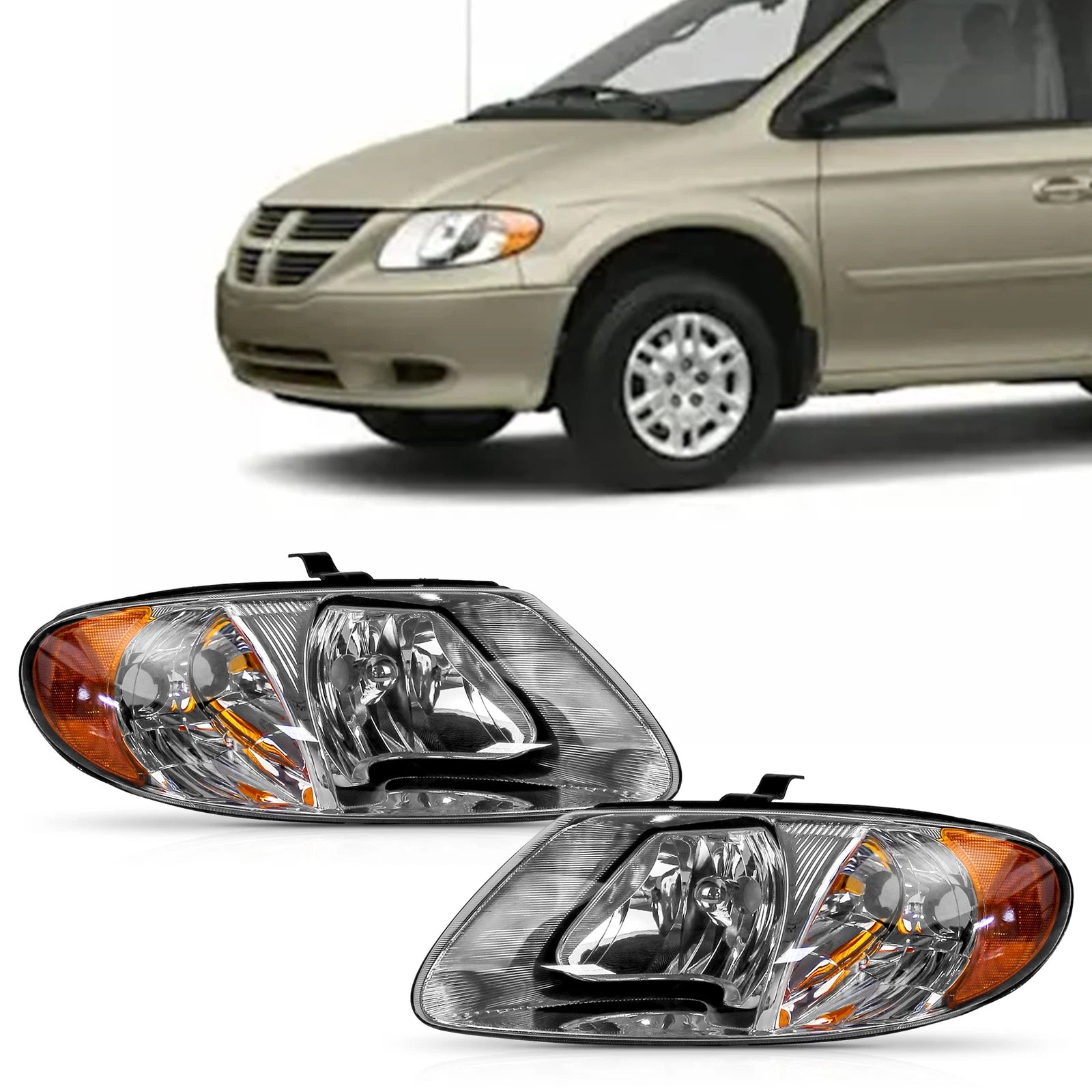 Headlights for Dodge Caravan, Town & Country, Voyager (2001–2007)