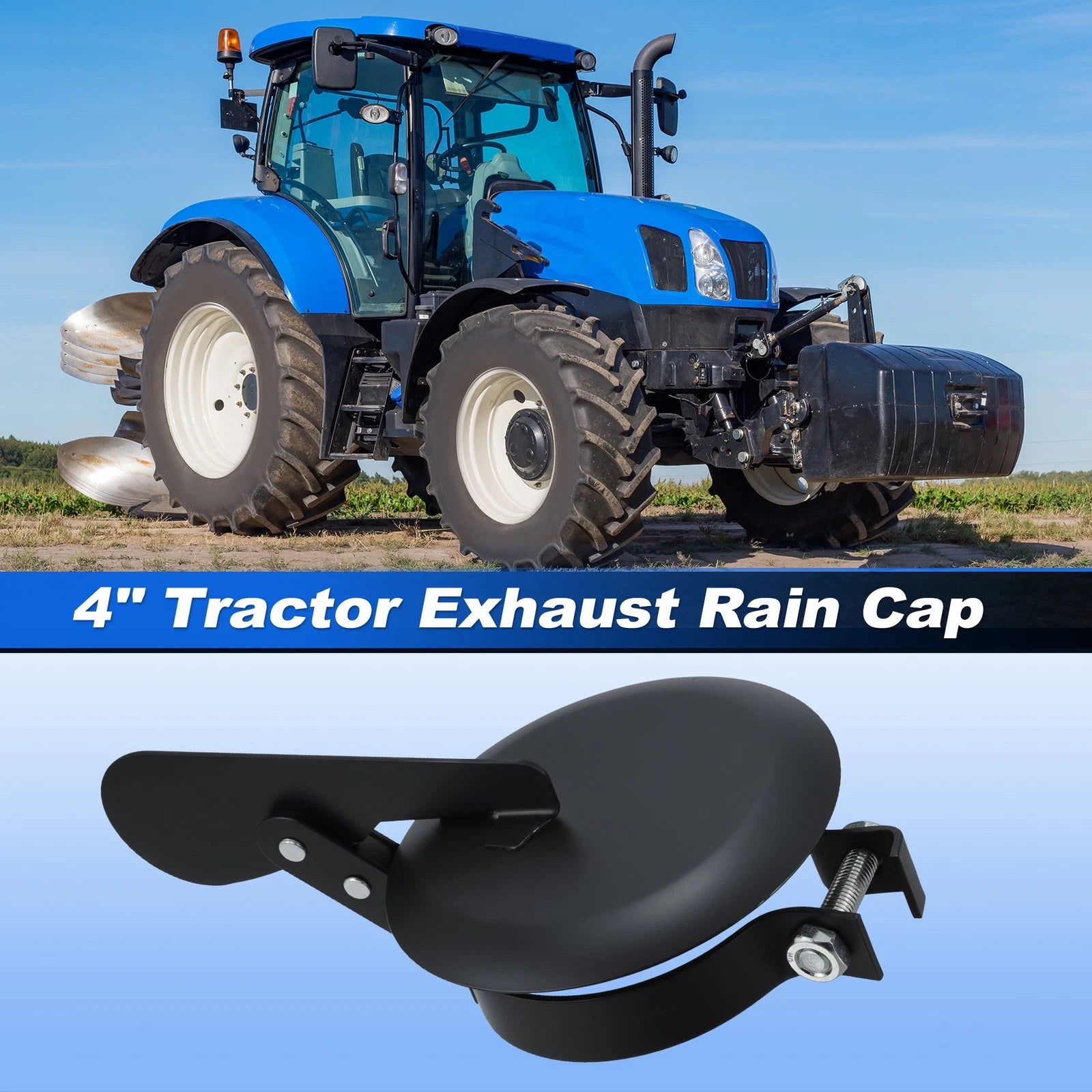 4" Exhaust Rain Cap for Ford, New Holland, John Deere Tractor 