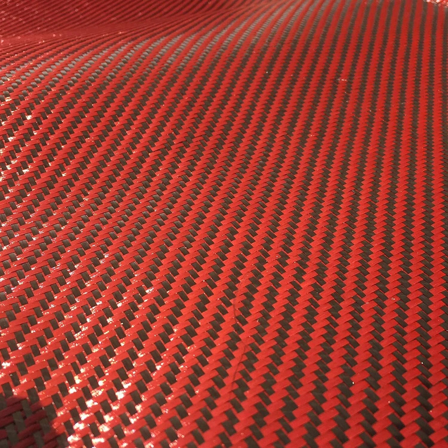 Carbon Fiber Fabric Twill for Automotive Use - Black Red Mixed