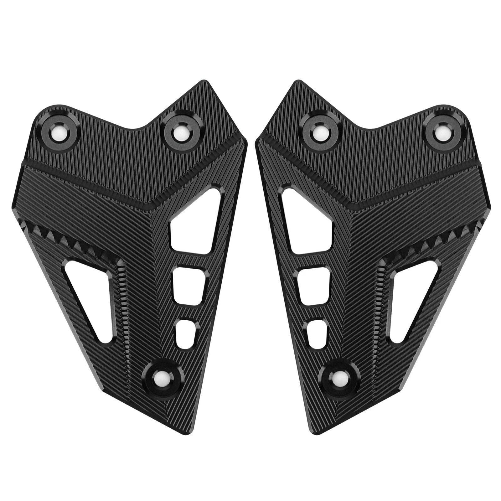 Set of 2 Black Hanger Heel Plate Boot Guards for Kawasaki Z900 (2017)