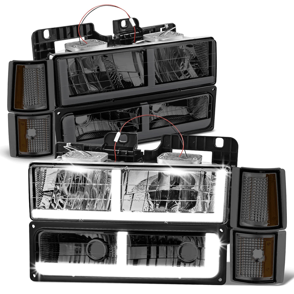 F-LED DRL Headlight + Signal + Amber Corner Lamp for GMC C/K 1500-3500 (1994–2000)