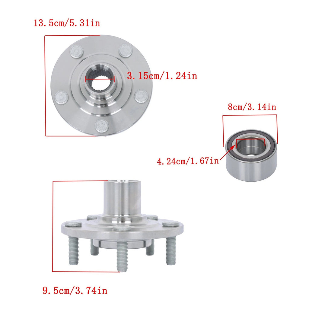2X Front Wheel Bearing Hub Assembly for Mitsubishi Outlander Sport (2011–2018)