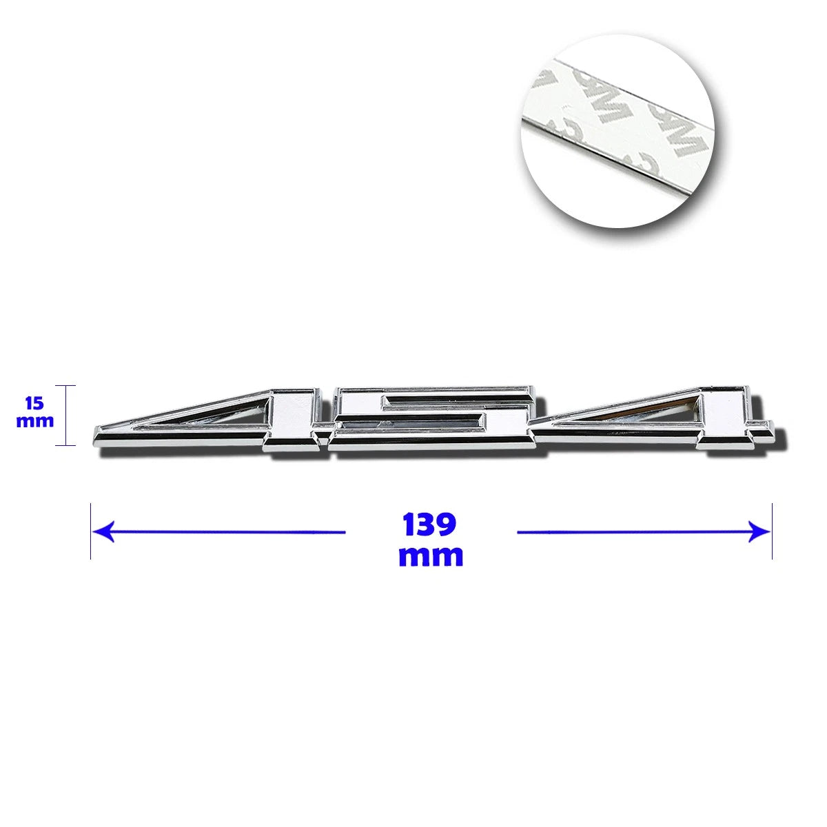 3D Polished Metal 454 Decal Emblem for GMC Chevrolet