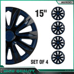 Set of 4 Snap On Full Hub Caps Wheel Covers for Universal 15" R15 Tire
