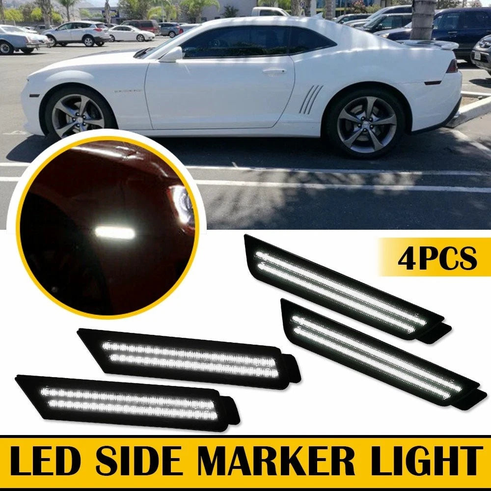 Front & Rear LED Side Marker Bumper Light for Chevy Camaro (2010–2015)