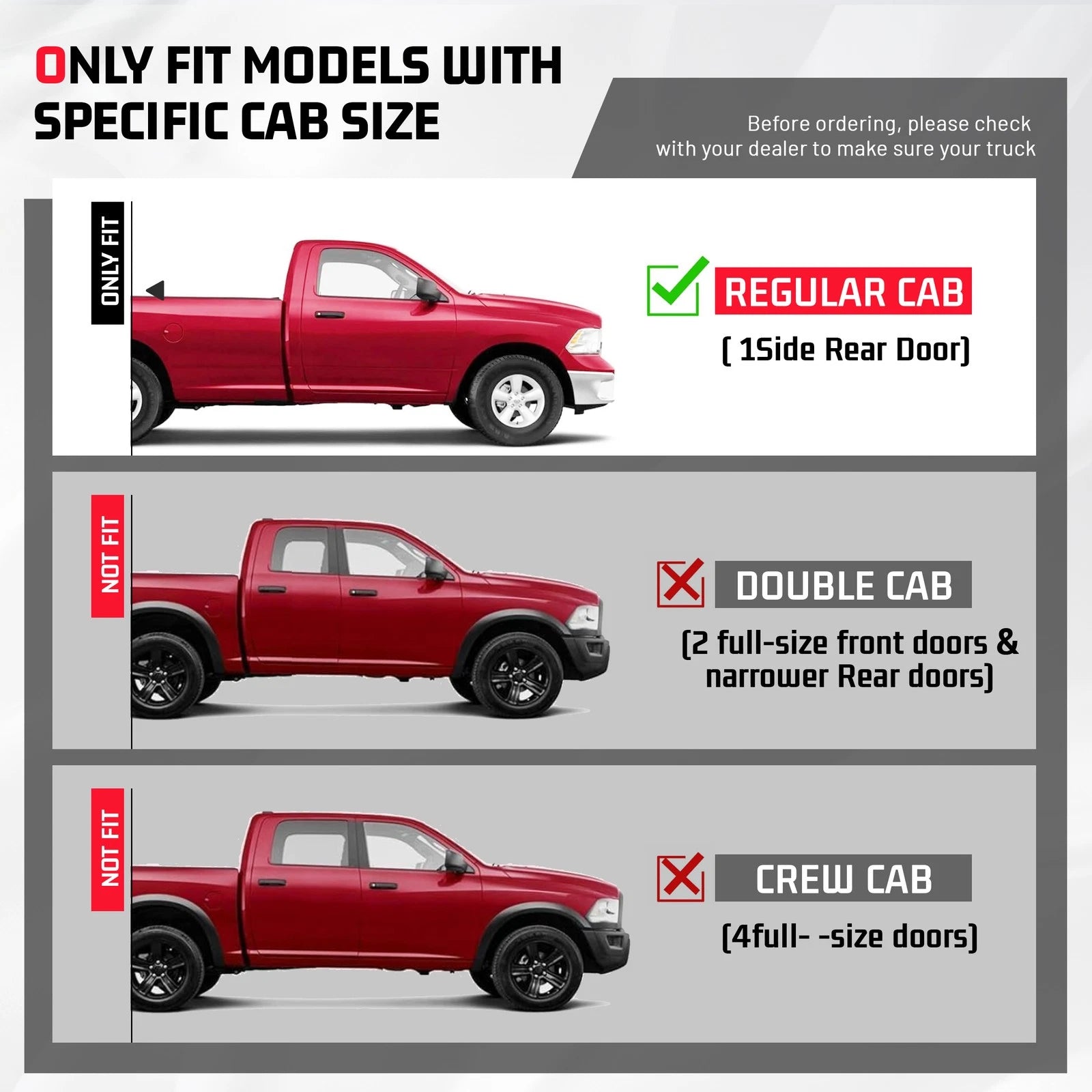 6" Running Boards Side Steps for Ford F-150 Regular Cab (2004–2014)