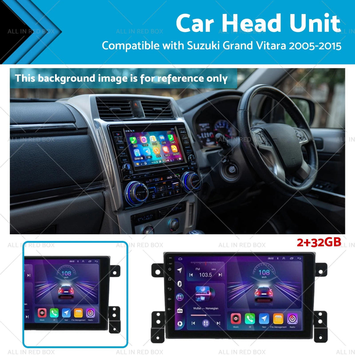 Car Head Unit for Suzuki Grand Vitara (2005–2015) w/ Wireless CarPlay