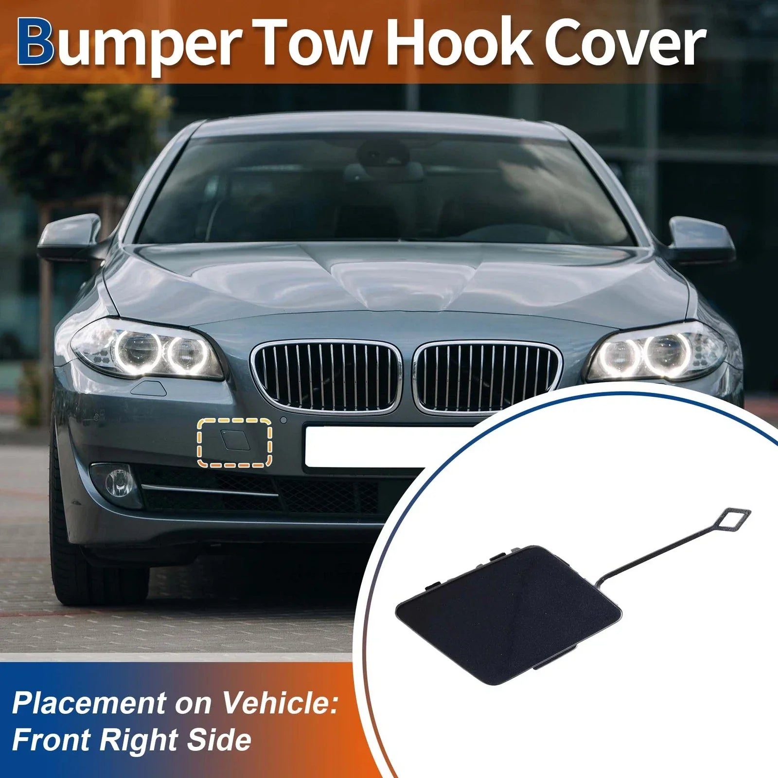 Tow Hook Cover Cap Front Right for BMW Jewelry Blue