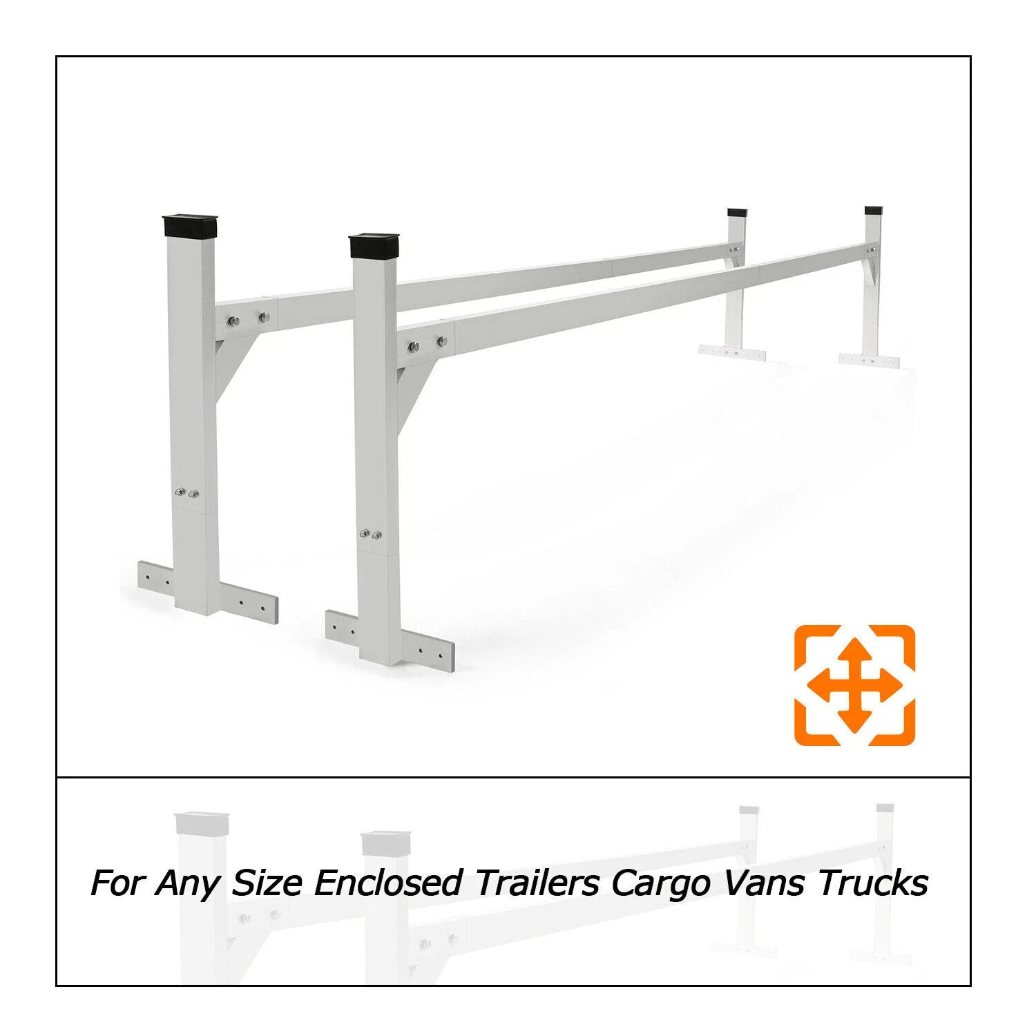 Adjustable Aluminum Roof Ladder Rack Bracket for Enclosed Trailers (Any Year)