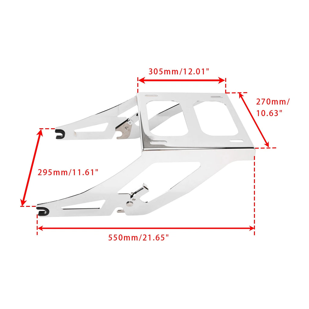 2X Detachable Tour Pack Mounting Rack Chrome for M8 Low Rider S/ST (2018–2025)