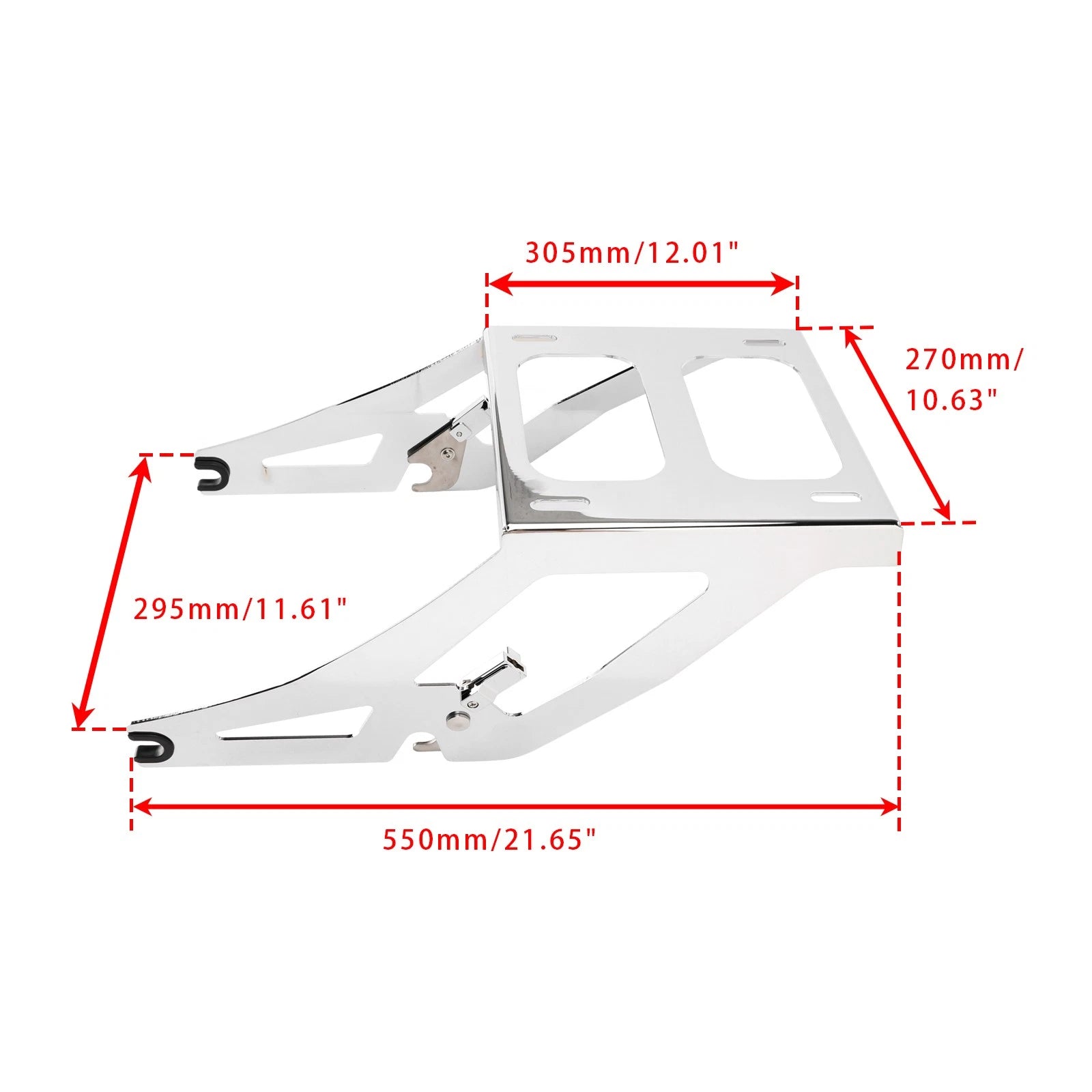 2X Detachable Tour Pack Mounting Rack Chrome for M8 Low Rider S/ST (2018–2025)