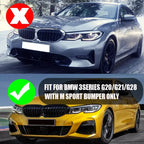 GT Style Gloss Black Front Bumper Lip Kit for BMW G20 M340i 330i (2019–2022)