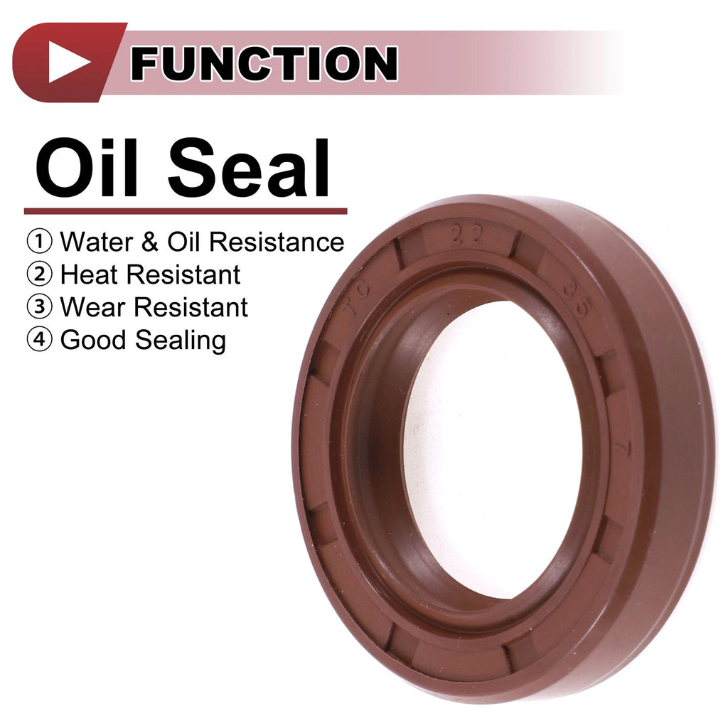 2X Oil Seal Rotary Shaft Seal FKM Rubber 22x35x7mm for Universal Applications