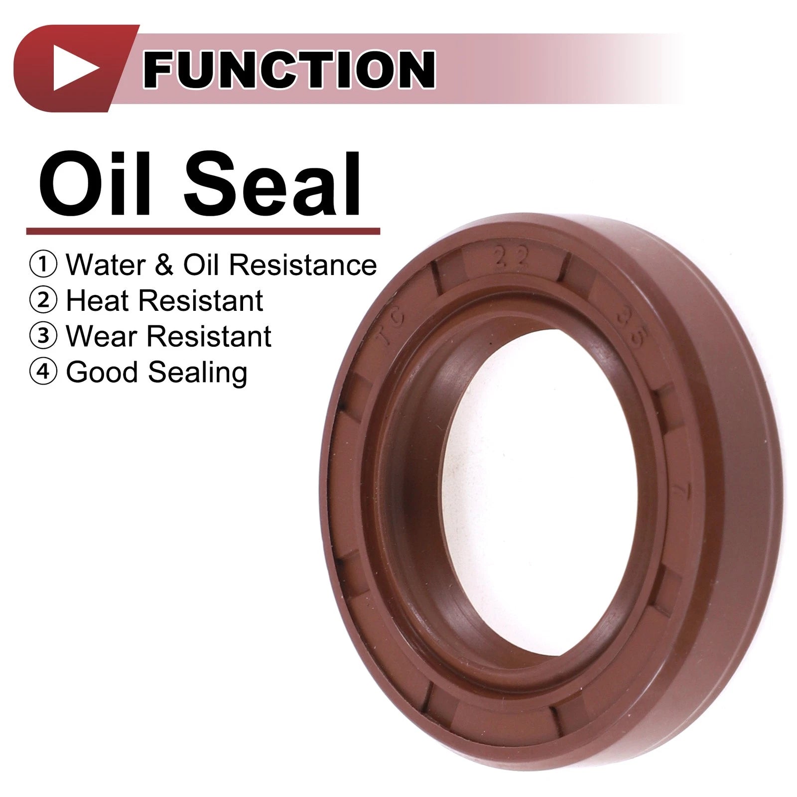 2X Oil Seal Rotary Shaft Seal FKM Rubber 22x35x7mm for Universal Applications
