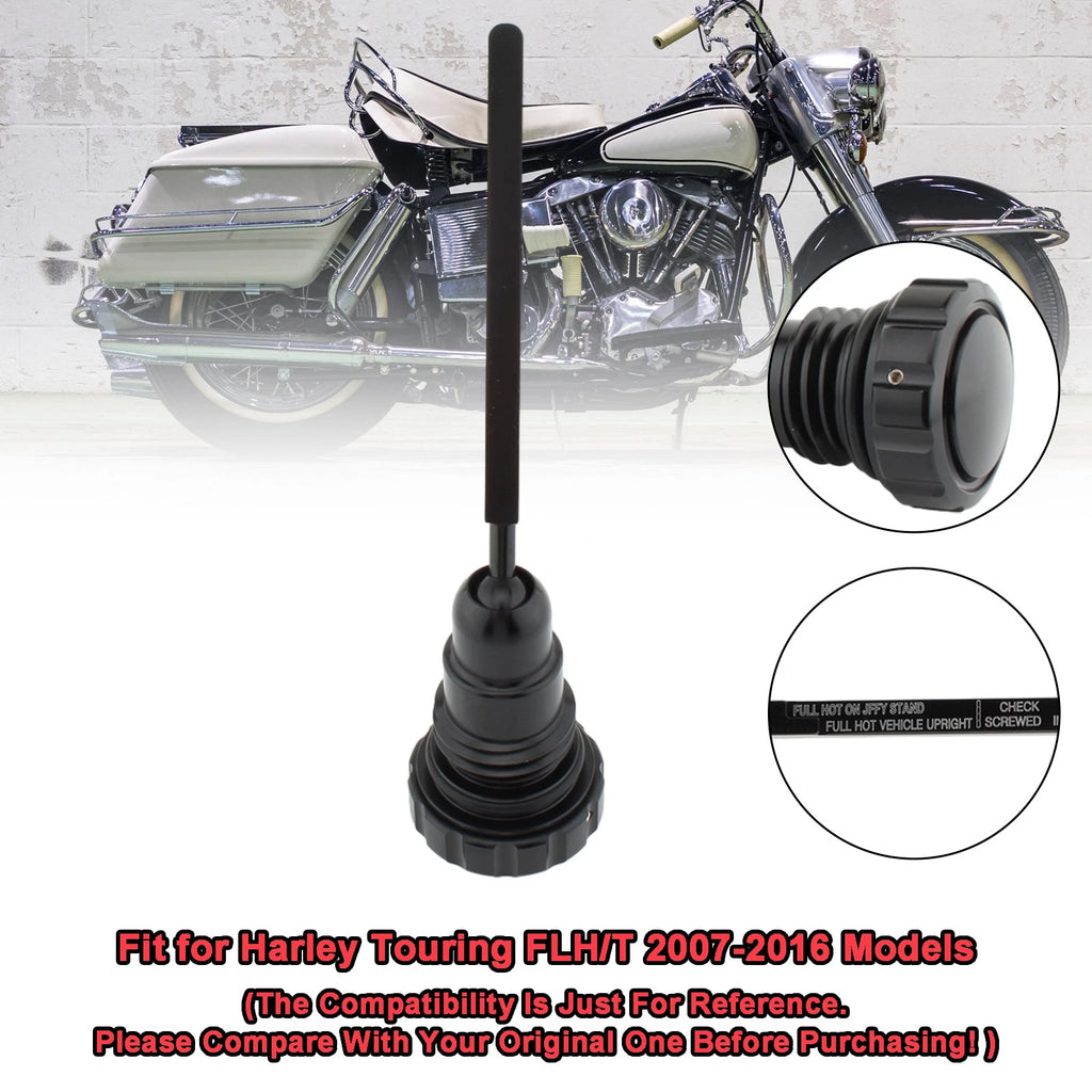 Oil Dipstick Tank Cap Plug for Harley Touring FLH/T (2007–2016) Black