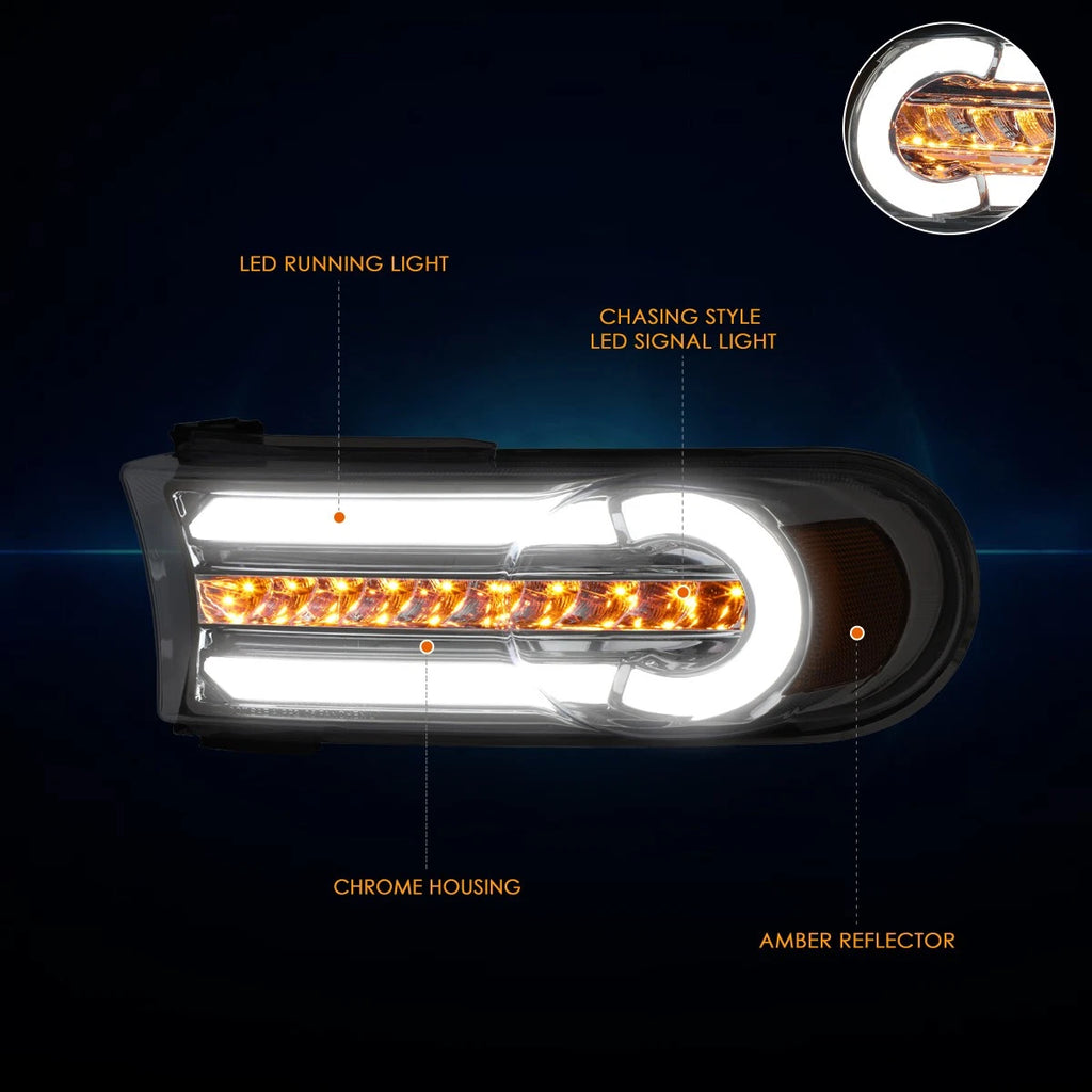 Smoked/Amber 3D LED DRL + Sequential Signal Lamp for FJ Cruiser (2007–2014)