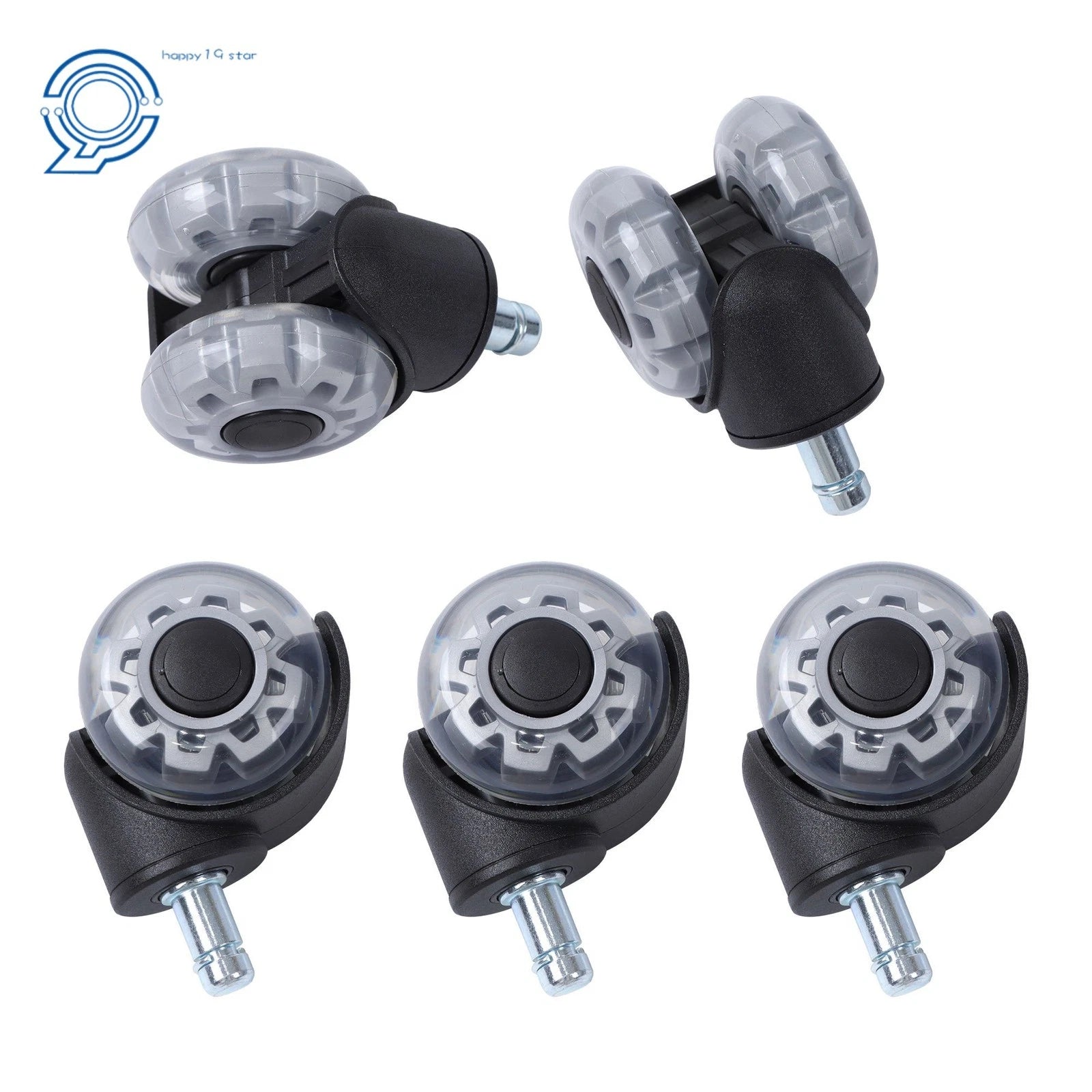 Set of 5 Replacement 2" Heavy Duty Office Chair Casters Rubber Wheels