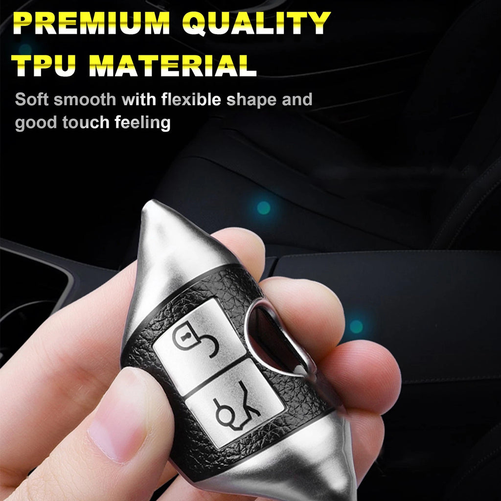 3-Button Green Smart Key Fob Cover Shell for Mercedes-Benz (2019-2024)