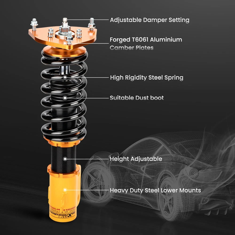 24-Step Damper Coilover Struts Lowering Kit for Subaru Legacy (2000–2004)