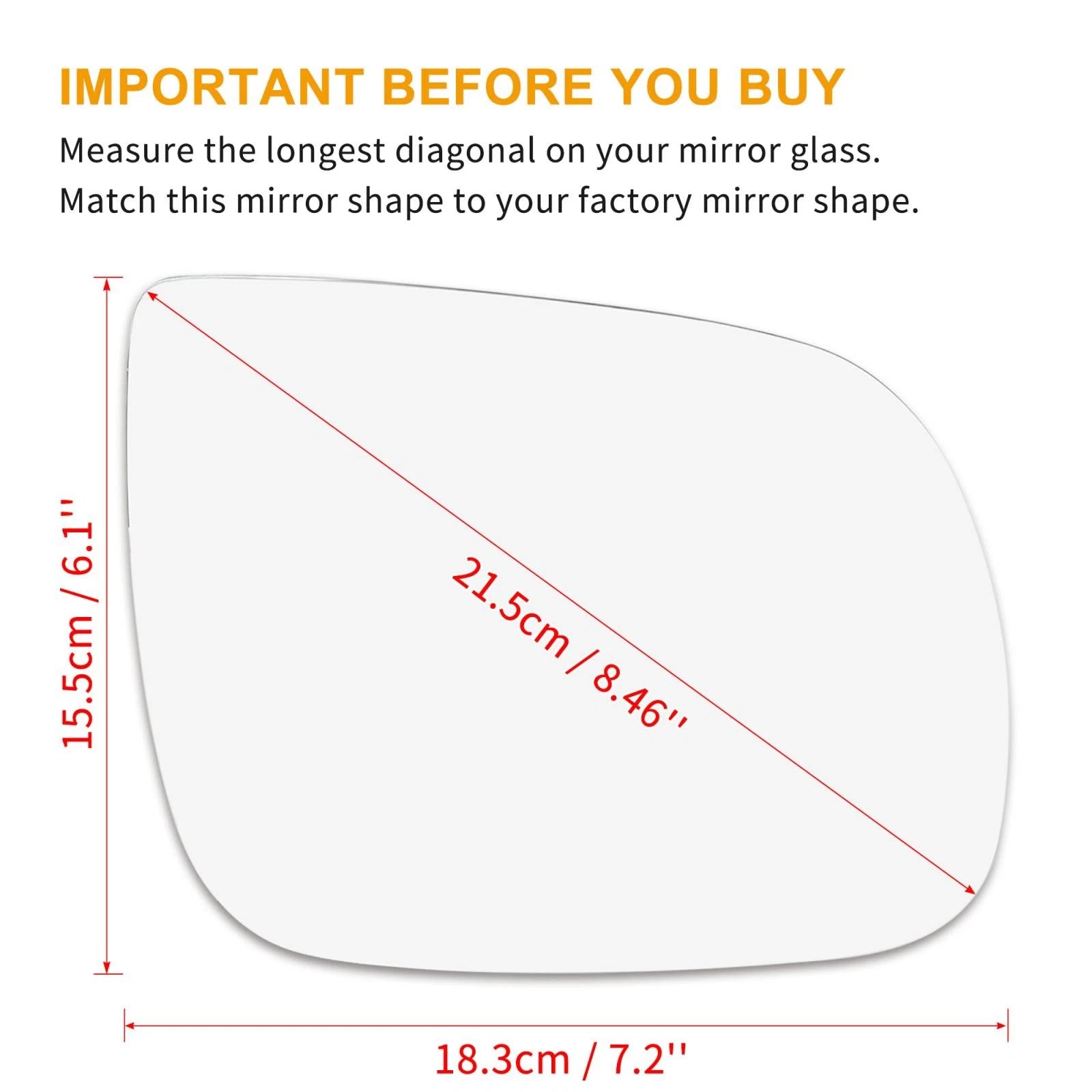 Heated Wing Mirror Glass Right Side RH for Audi Q5 Q7 SQ5 (2009–2023)