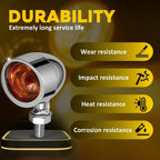 Bullet Turn Signals for Motorcycle (10mm Thread, Amber, 3 Wires)