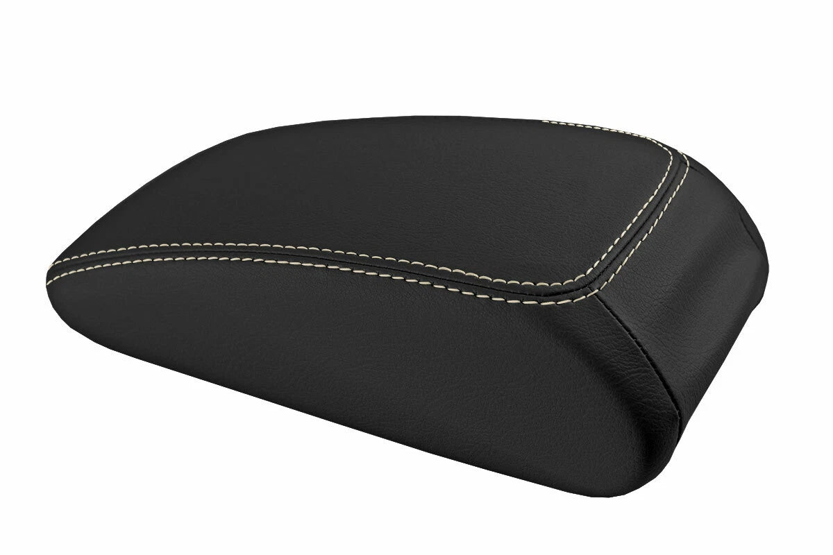 Leather Console Lid Armrest Cover for Audi A3 (2015–2020) - Beige Stitch