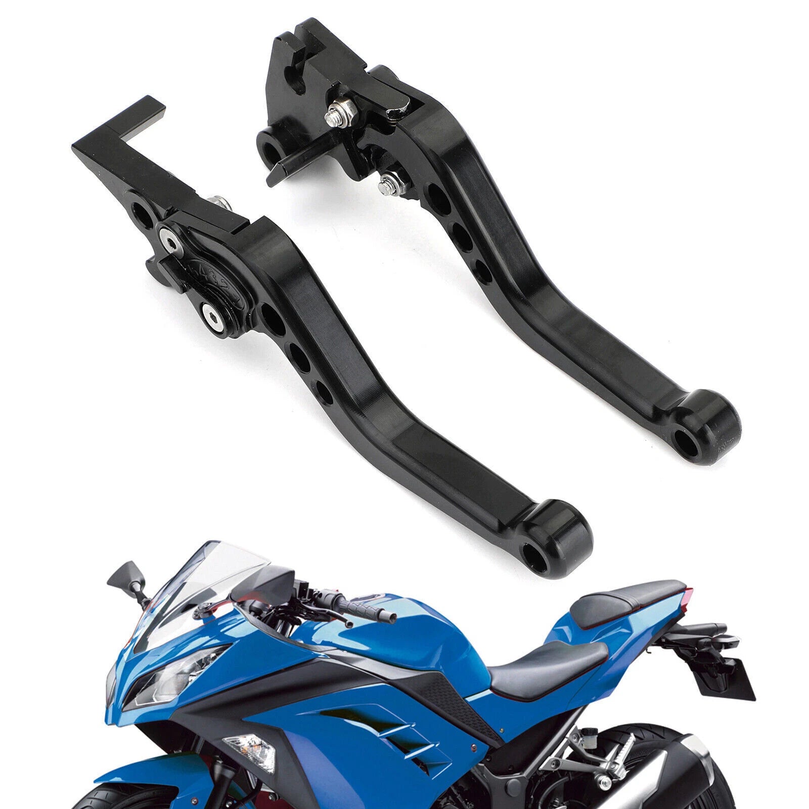 Aluminum Brake Clutch Levers for Kawasaki Ninja 250 300 (2013–2018) Black