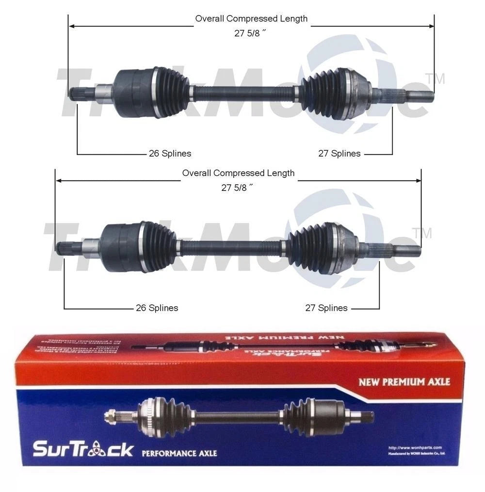 Set of 2 Front CV Axle Shafts for GMC Envoy Olds Bravada Saab 9-7x
