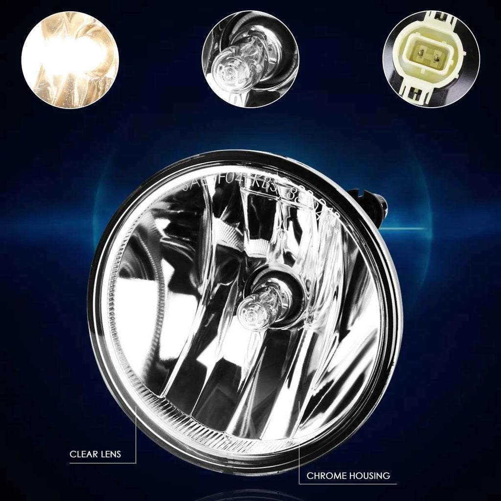 Clear Lens Bumper Fog Light Set for Ford Mustang Shelby/Bullitt (2007–2014)