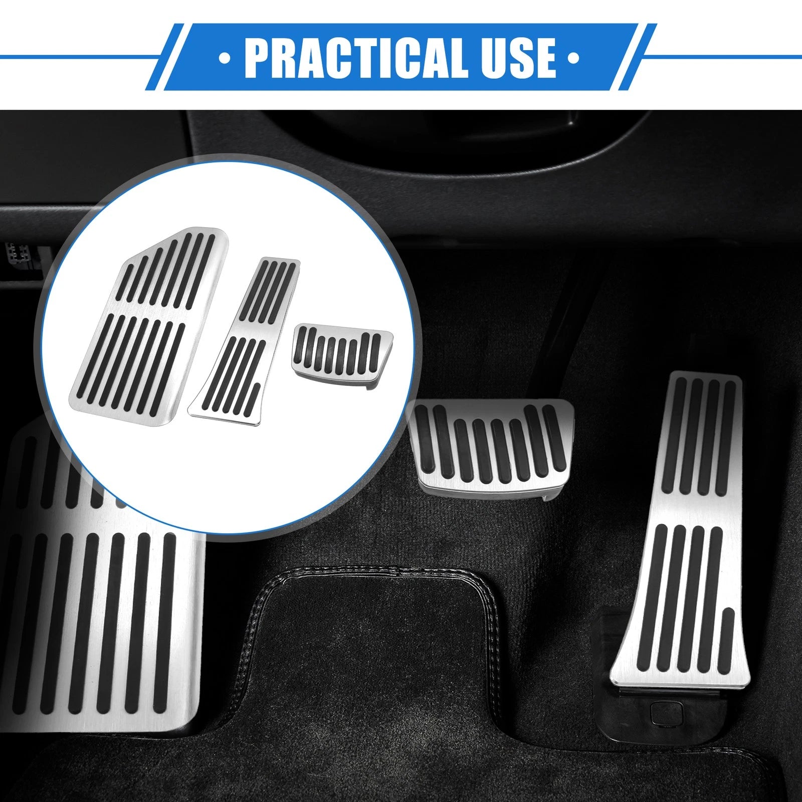3 Pcs Gas Accelerator Brake Foot Rest Pedal for Kia Carnival 