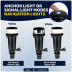 LED Portable Boat Navigation Light with Swivel Base and Rail Mount