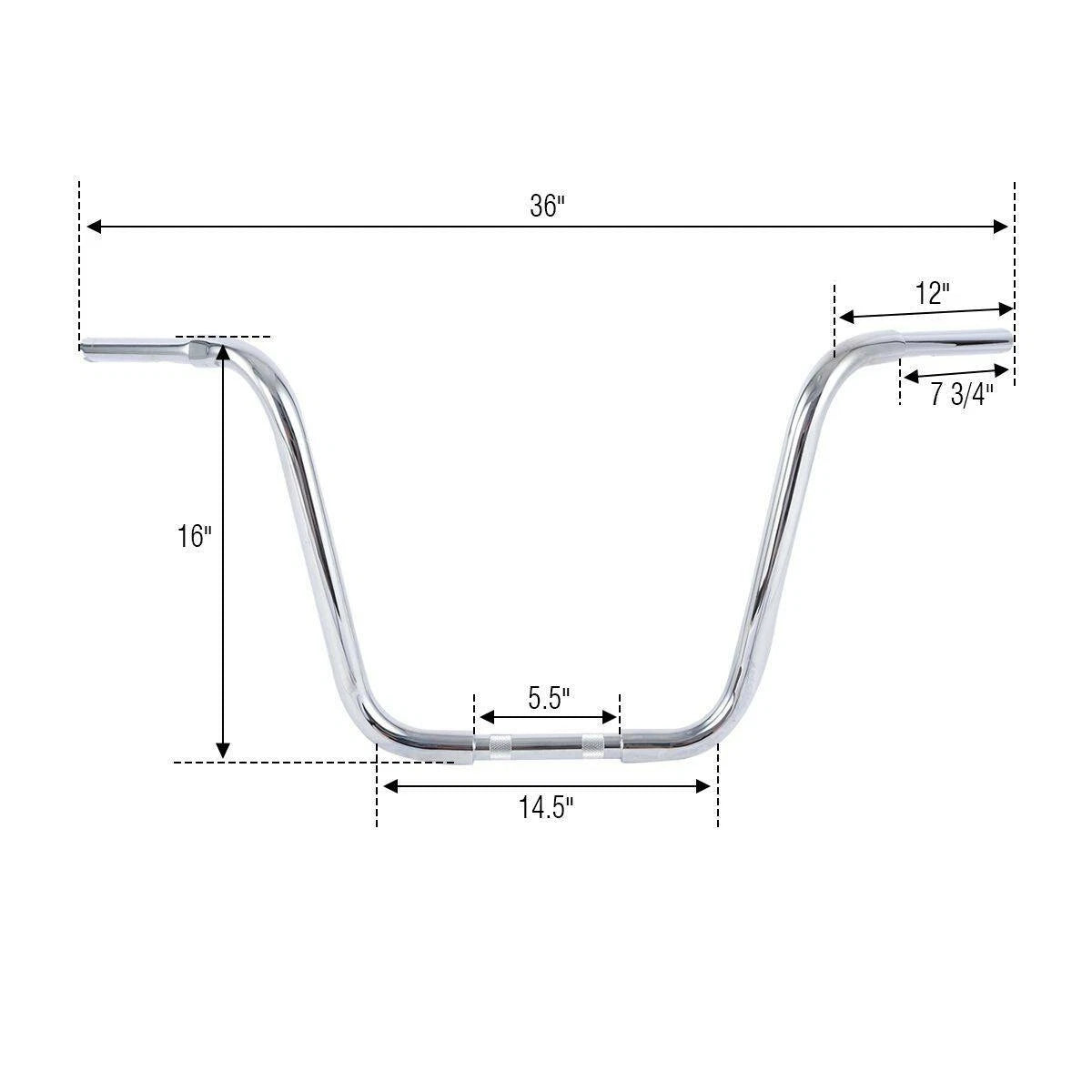 16" Rise Ape Hangers Handlebar for Harley Sportster 883 1200 (2004–2023)