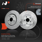 8x Front Drilled Brake Rotors & Pads for Jeep Grand Cherokee