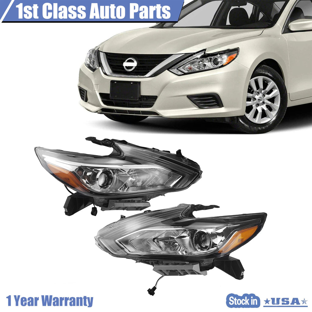 2X Halogen Headlight for Nissan Altima (2016–2018) W/o LED Right & Left