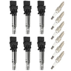 Set of 6 Ignition Coils and 6 Spark Plugs for Volkswagen Touareg Atlas Passat CC