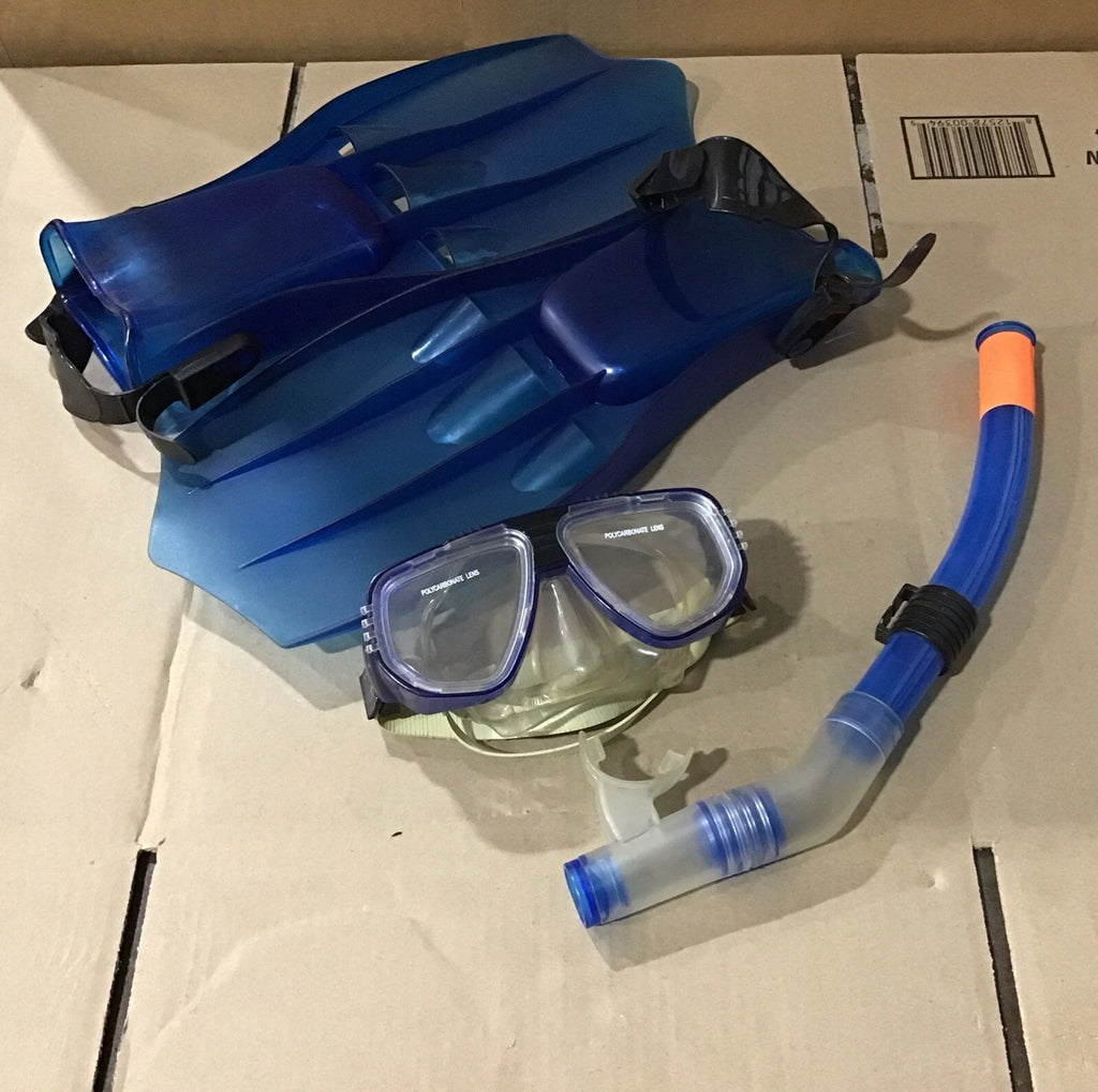 Set of 2 Snorkel Masks & Fins with Mesh Bag for Solstice Swimline (8-10) 99205-810-B