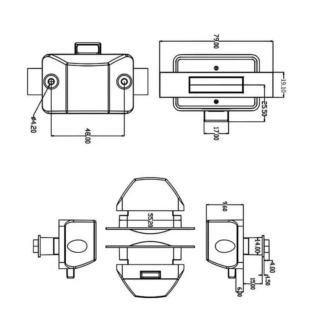 Drawer Lock Latch for RV Yacht Boat Cupboard (10x5x5cm)