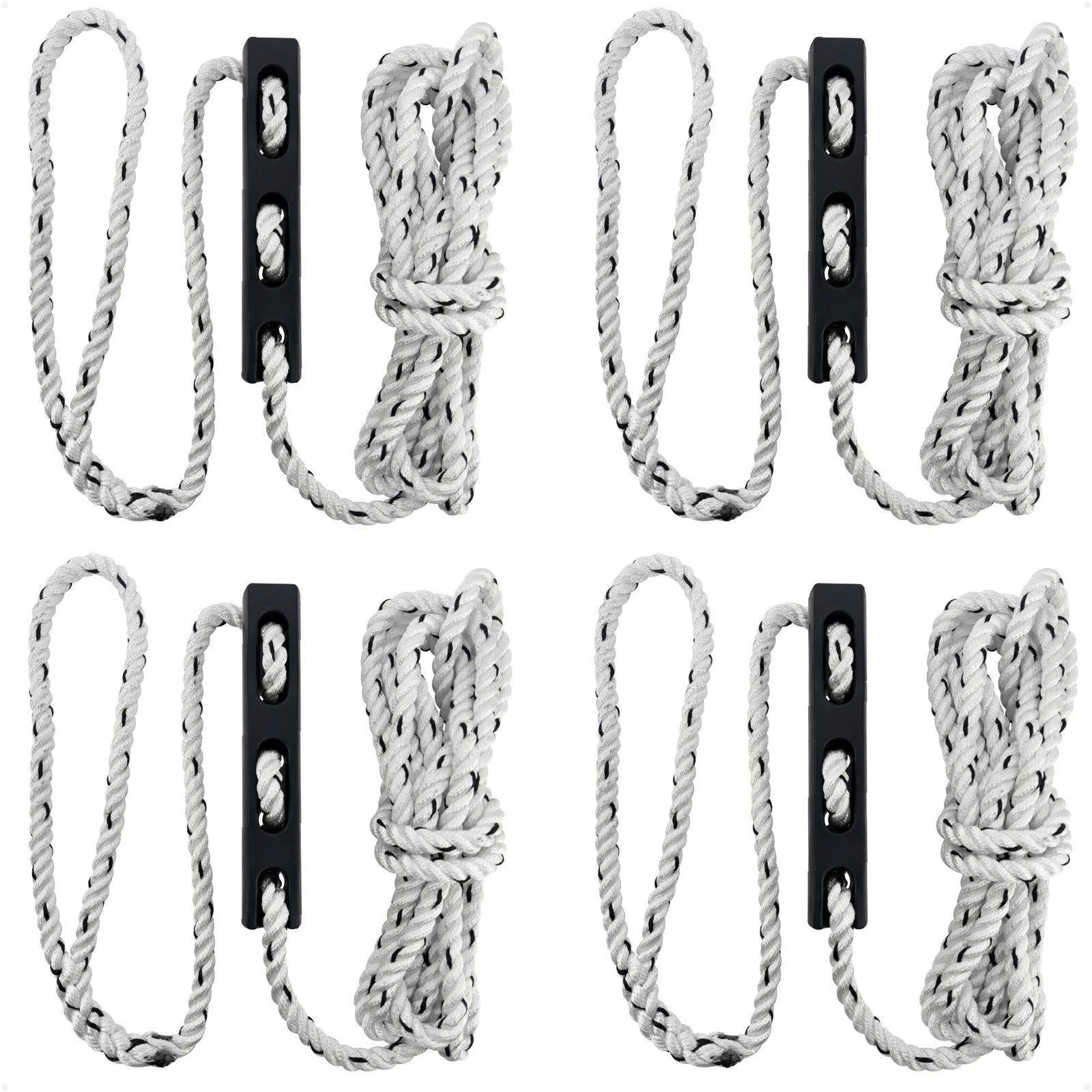 Set of 4 Boat Mooring Ropes 5/8" x 20' with 12" Eye Loop & Snubbers